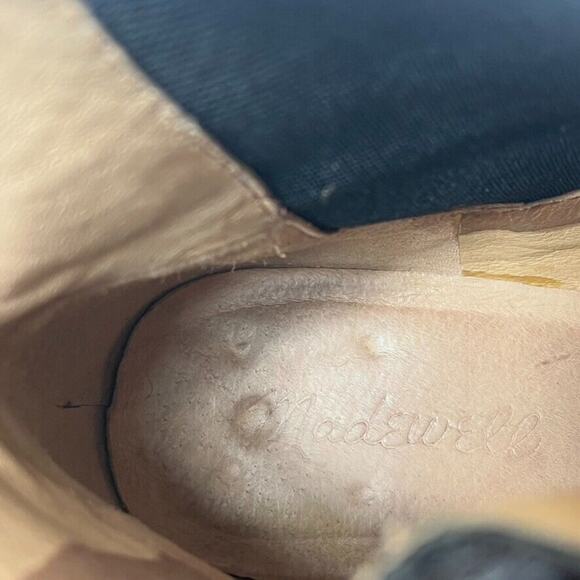 Madewell Boots Women's Size 8 Chelsea Black Leather The Frankie Pull On Heel - Picture 7 of 12